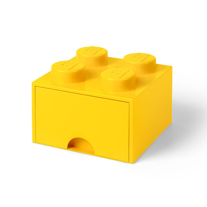 Cutie depozitare Lego 2x2 cu sertar galben