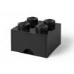Cutie depozitare Lego 2x2 cu sertar negru