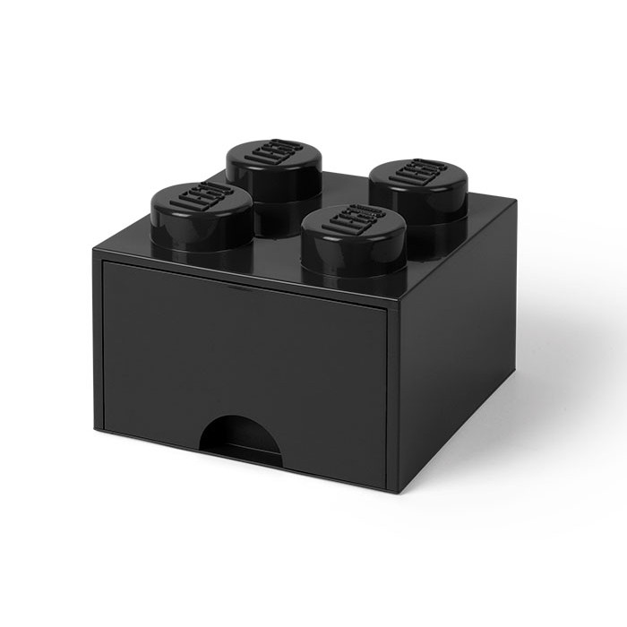 Cutie depozitare Lego 2x2 cu sertar negru