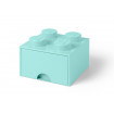 Cutie depozitare Lego 2x2 cu sertar aqua