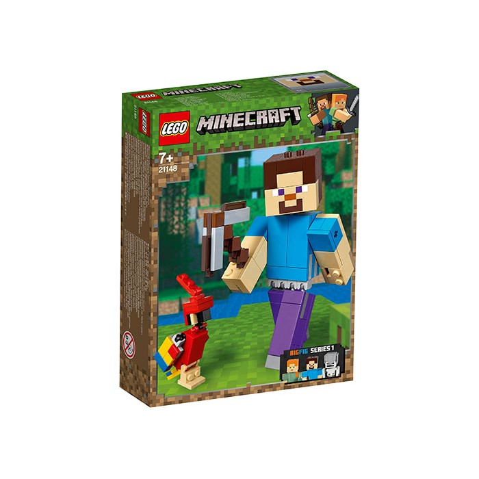 Minecraft Steve BigFig cu papagal Lego Minecraft