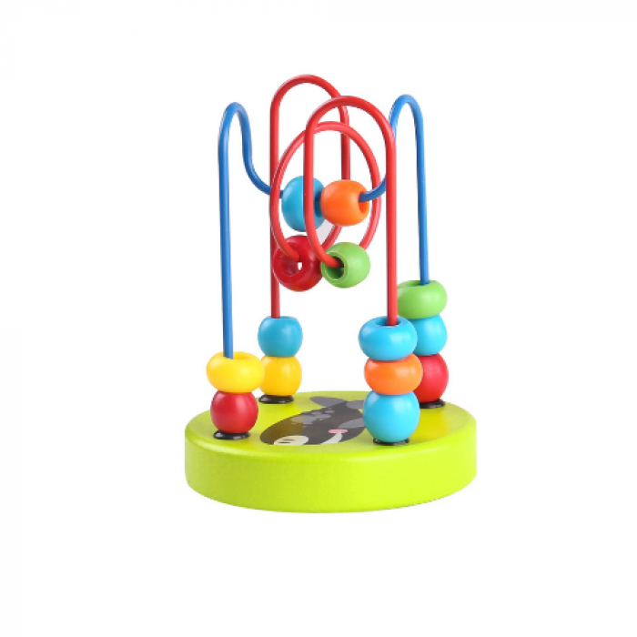 Mini labirint cu margele colorate verde Tooky Toy