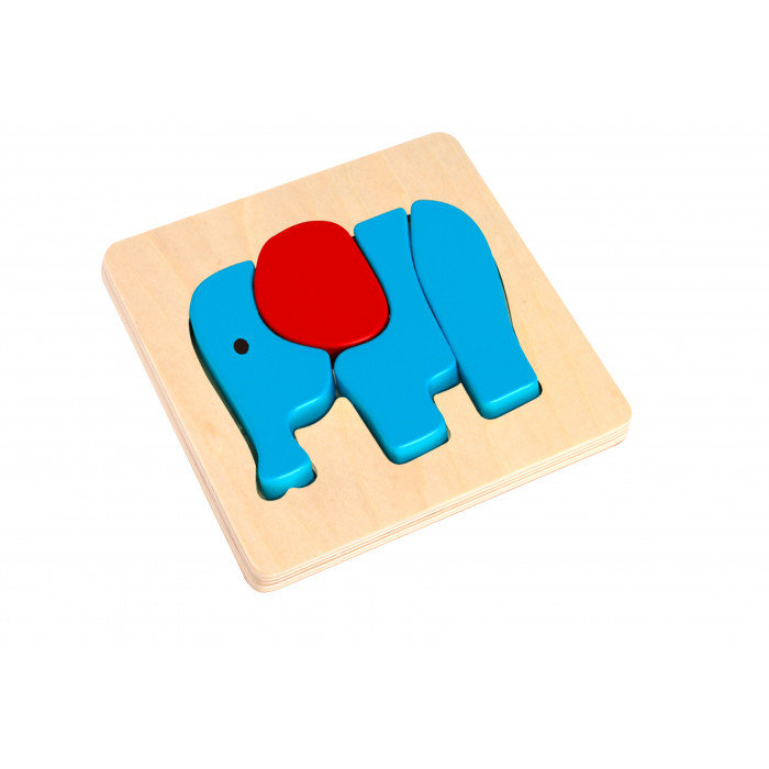 Mini Puzzle lemn elefant Tooky Toy