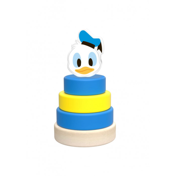 Mini piramida de stivuit inele din lemn si ratoiul Donald, Disney