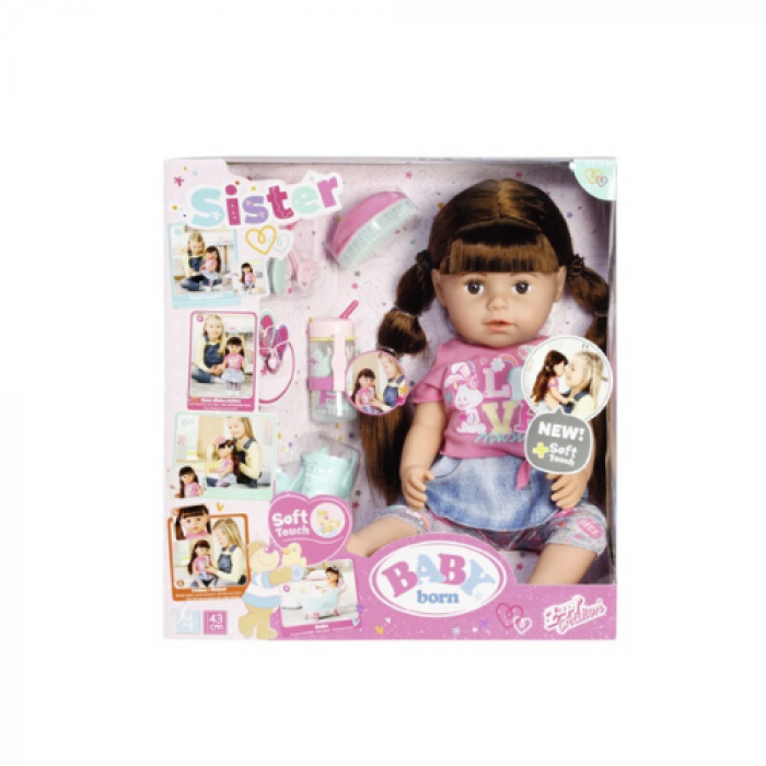 Papusa surioara interactiva 43 cm Baby Born Zapf