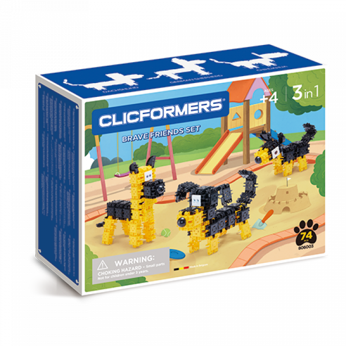 Set constructie Clicformers Catei prietenosi 74 piese Clics Toys