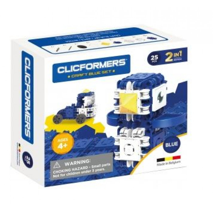Set constructie Clicformers Craft albastru 25 de piese Clics Toys