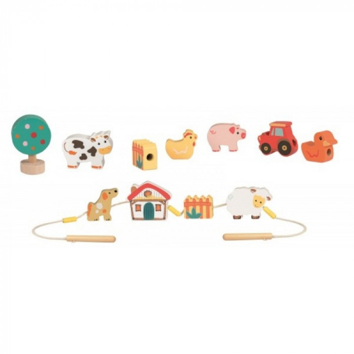 Set de insirat animale din lemn Egmont Toys