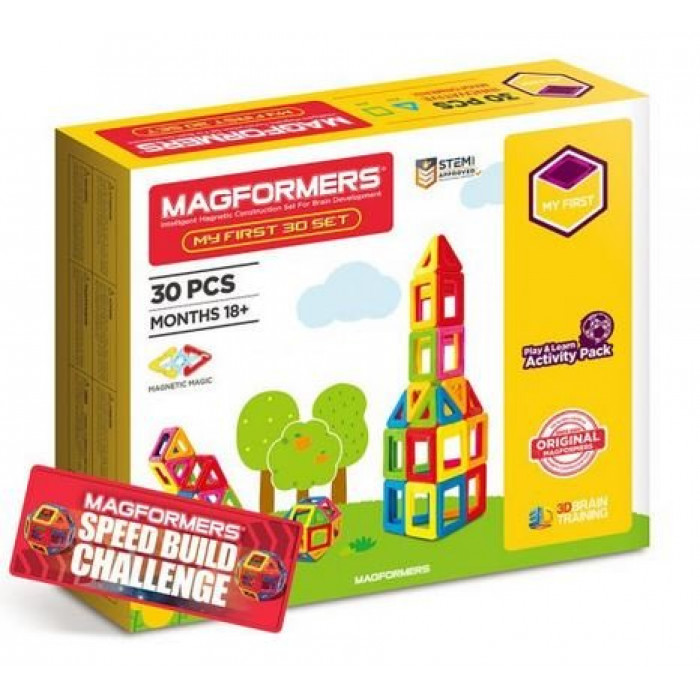 Set constructie magnetic Magformers 30 piese baza Clics Toys