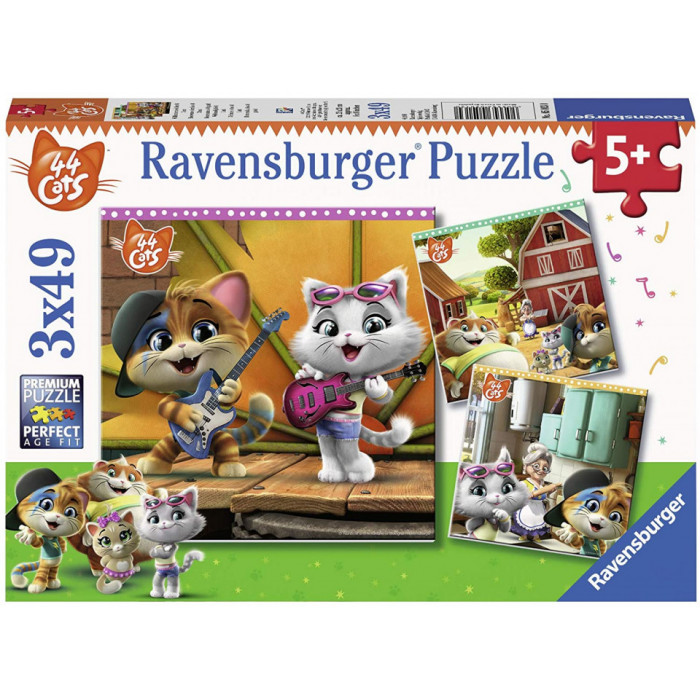 Puzzle lumea pisicilor 3x49 piese Ravensburger