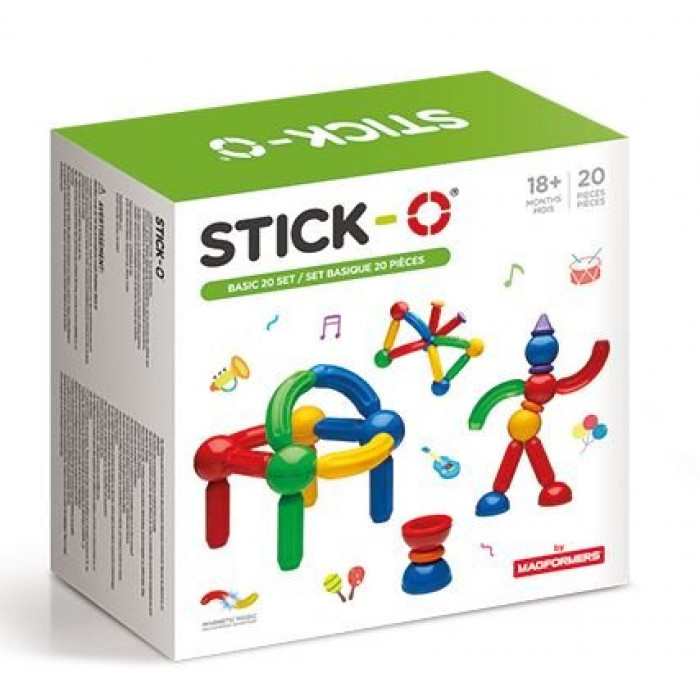 Set magneti Stick-O cu 20 piese Clics Toys