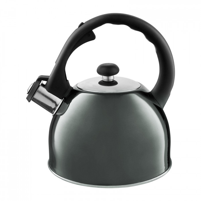 Ceainic din inox cu fluier Bennet, capacitate 2 litri, gri, inductie