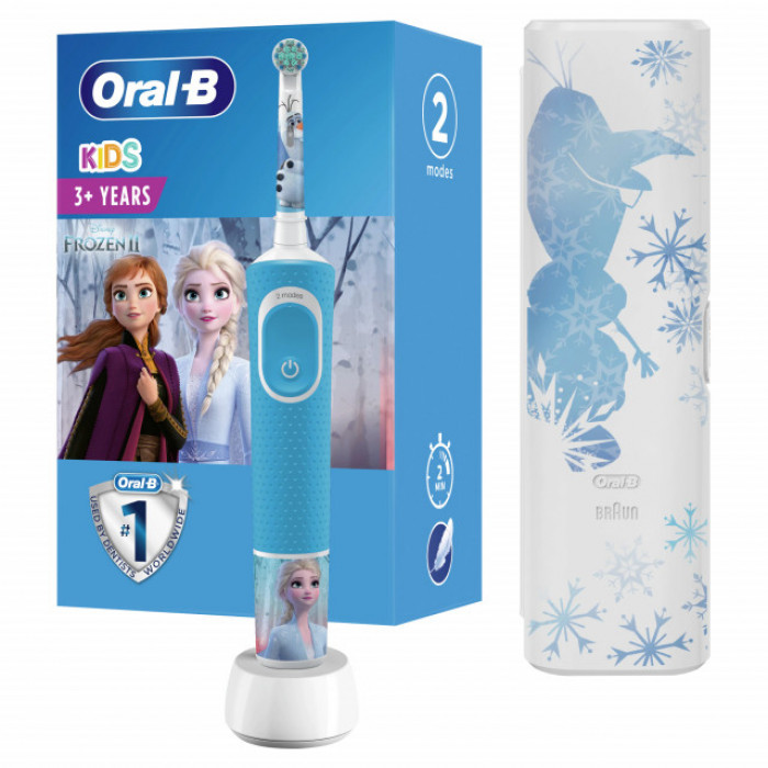 haze definite yarn Periuta de dinti electrica Oral-B Vitality Frozen pentru copii + Travel  Case, 7600 oscilatii/min,
