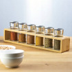 Set recipiente pentru condimente Ambition, 7 piese, suport bambus