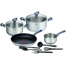 Set de oale din inox Tefal Daily Cook, 11 piese, inductie, interior gradat Set de oale din inox Tefal Daily Cook, 11 piese, inductie, interior gradat
