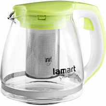 Ceainic din sticla cu sita din inox Lamart, capacitate 1500 ml, verde Ceainic din sticla cu sita din inox Lamart, capacitate 1500 ml, verde
