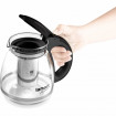Ceainic din sticla cu sita din inox Lamart, capacitate 1100 ml, negru