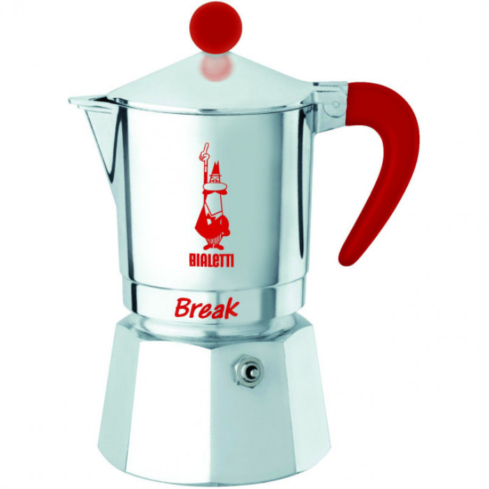 Espressor pentru aragaz Bialetti, capacitate 3 cupe, Seria Break, rosu