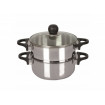 Oala pentru gatit la aburi, inox, 3 piese, capacitate 2 litri, Colectia Vikos