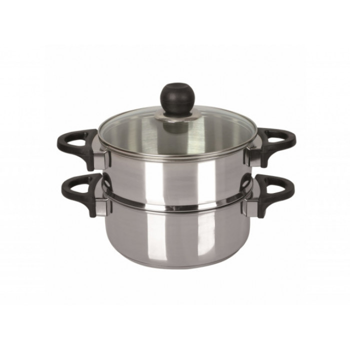 Oala pentru gatit la aburi, inox, 3 piese, capacitate 2 litri, Colectia Vikos