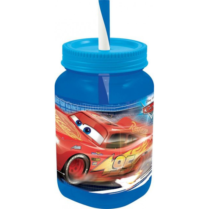 Pahar tip borcan cu pai Cars