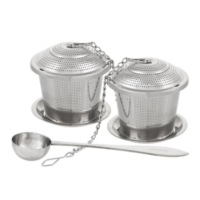Set 2 capsule (infuzor) din inox KingHoff KH-1264, lingura masurare, diametru 5 cm