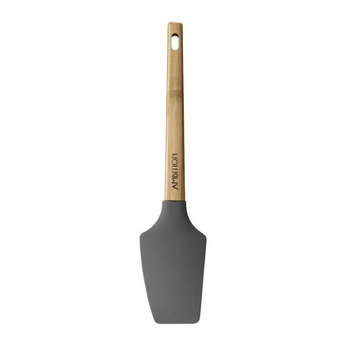 Spatula forma dreptunghiulara, material silicon, maner din bambus, design minimalist, Colectia Nordic
