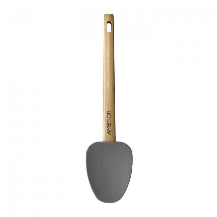 Spatula forma ovala, material silicon, maner din bambus, design minimalist, Colectia Nordic