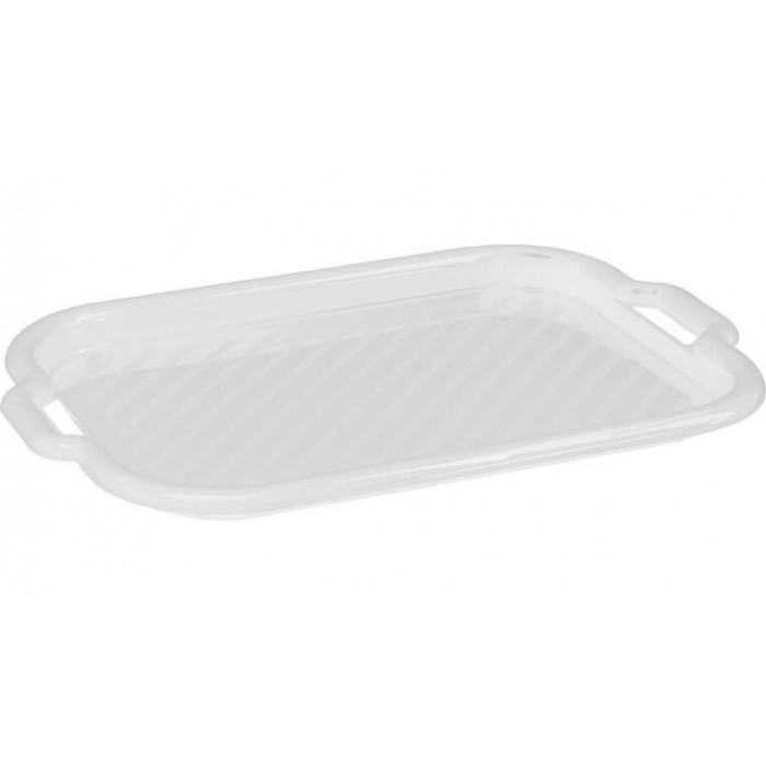 Tava Mijlocie cu Maner 46X33X3 cm Clever Alb