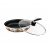 Tigaie emailata cu interior teflonat KingHoff, diametru 24 cm, capac, inductie (Model: model 4)