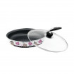 Tigaie emailata cu interior teflonat KingHoff, diametru 24 cm, capac, inductie (Model: model 4)