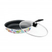 Tigaie emailata cu interior teflonat KingHoff, diametru 24 cm, capac, inductie (Model: model 4)