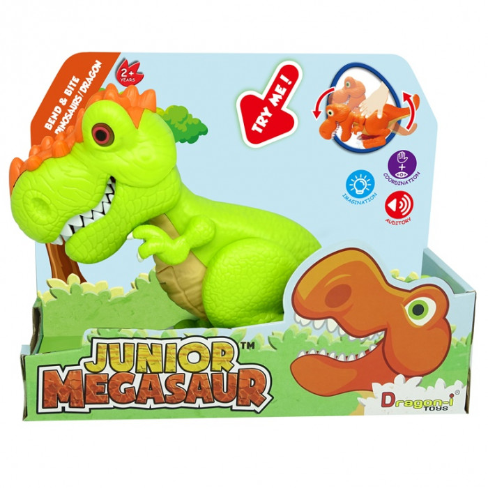 DINOZAUR JUNIOR T-REX CU LUMINI SI SUNETE - Verde