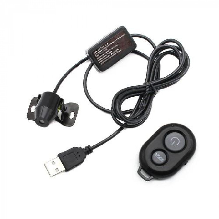 Proiector lumina ambientala interior auto Siegbert, cu telecomanda, rosu