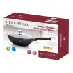 Tigaie Herenthal Marble Steelwok, HT-CBW28M, Aluminiu/Otel inoxidabil, 28 cm, Negru