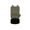 Lampa decorativa 3D halber, Pusheen Cat, Negru