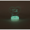 Lampa decorativa 3D halber, Inimioara, Alb