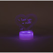 Lampa decorativa 3D halber, Inimioara, Alb