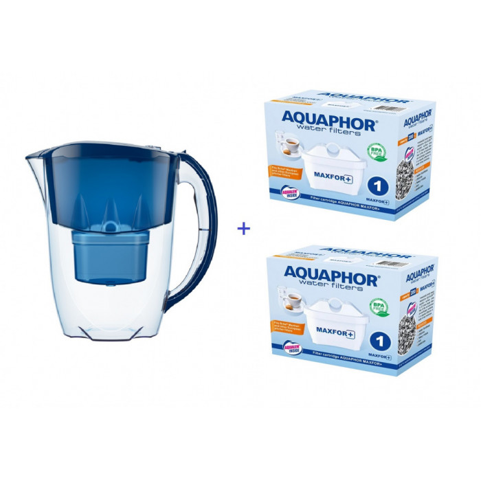 AQUAPHOR JASPER B25+ Cană filtrantă pentru apa, cu 2 x cartuse filtrante B25 Maxfor+ incluse