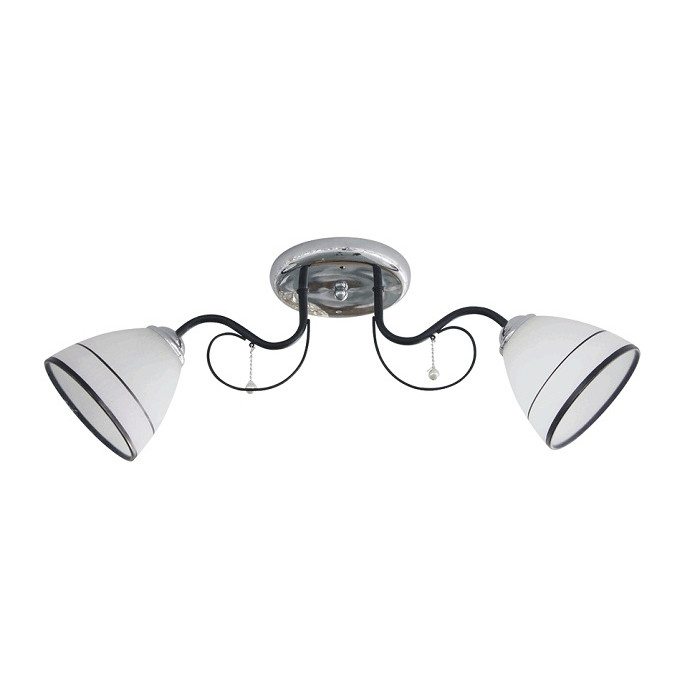 Lustra Erste Clover Crom Negru si Alb 2xE27