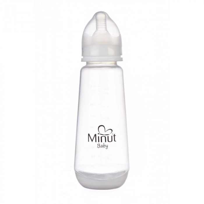 Biberon Minut Baby cu tetina silicon 3+, 250 ml