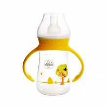 Biberon "Pupaza din tei" cu manere 125 ml Minut Baby 0+ Biberon "Pupaza din tei" cu manere 125 ml Minut Baby 0+