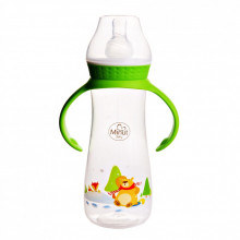 Biberon "Ursul pacalit de vulpe" cu manere 250 ml Minut Baby 3+ Biberon "Ursul pacalit de vulpe" cu manere 250 ml Minut Baby 3+