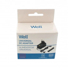Alimentator Universal Well® PSUP-SMP-1500MA/6T/2-WL, 6 Mufe Incluse, Tensiune Reglabila 3V-12V, Protectii Multiple, 1500mA
