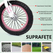 Bicicleta copii 4 - 7 ani, Roti 16 inch, Roz, Doua locuri, Roti ajutatoare, Frane