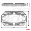 Girofar cu magnet, culoare Orange, alimentare 12/24V, 48 LED-uri, protectie IP56
