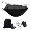 Hamac turistic din nylon cu plasa de tantari, culoare neagra, dimensiuni 260 cm x 140 cm
