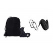 Hamac turistic din nylon cu plasa de tantari, culoare neagra, dimensiuni 260 cm x 140 cm