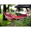 Hamac Multicolor Dublu (2 persoane), 200 x 150 cm, cu bara de 80 cm - ROSU