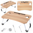 Masa pentru Laptop plianta din MDF, dimensiune 60 x 39,5 cm, cu USB, sertar, lampa si ventilator